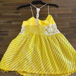 Free People Y2K  BabyDoll Tank Lace Beaded Floral Crochet Daisy Mixed Media S Photo 4