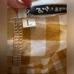 Gingham mock neck halter swing dress. Size large. Gold Photo 8