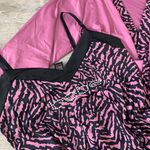 Bebe NWT  Animal Print Zebra Pink Pajama Set with Matching Belted Robe Photo 3