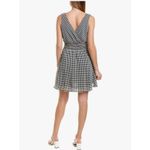 BAILEY 44 Black White Gingham V Neck Twist Knot Smocked Waist Midi Dress Medium Photo 1