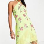 ASOS Design Floral Embellished Halter Tassel Beaded Dress Photo 0