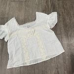 Francesca's FRANCESCA’S White Lace Trim Blouse Photo 4