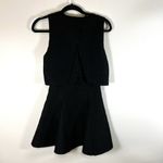 Maje Womens Back Zip Sleeveless Crew Neck Layered Swing Dress Black Sz 1/Small Photo 5