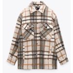 ZARA  Neautral Plaid Shacket Photo 11