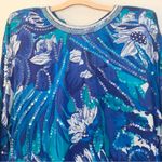 Neiman Marcus Vintage Judith Ann  Beaded and Sequin Silk Tie Waist Blouse Size M Photo 2