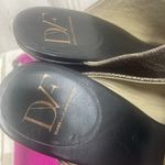 Diane Von Furstenberg  DVF Metallic Embossed Leather Wedges sz 8.5 Black Bronze Photo 4