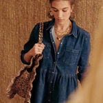 Sézane Sezane Leana Denim Button-Up Dress Size 4 Photo 0