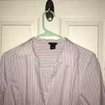 Ann Taylor  pink striped button up Photo 2
