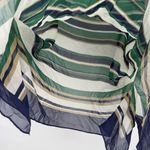 Talbots Silk Multicolor Striped Overlay Shawl Sheer Size S/M Preppy Photo 5