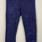 Nobull  Womens Navy Blue Map Print Athleisure Capris Leggings Size M Photo 0