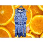 Chetta B  Blue‎ Paisley Sleeveless Dress Size 10 Photo 3