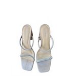 Block Heel Slide Sandals by Lisa Vicky Silver Size 9 Photo 1