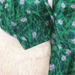 Roller Rabbit Green Floral Long Sleeve Top Peasant Blouse Lucy Size Large New Photo 7