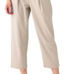 Brochu Walker  Fiera Gray Cropped Straight Leg Pull-On Pleated Twill Pants Size L Photo 0