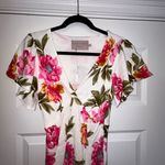 White Closet Elements New,  Floral Print Flutter Short Sleeve Linen Blend Maxi Dress Size S  Photo 1