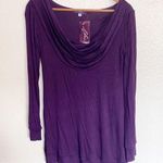 Lilac Deep Cowl Neck Purple Plum Long Sleeve Tunic Photo 0