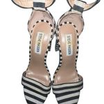 Steve Madden Carsson Striped Black White Ankle Strap Block Heel Women Size 6 Photo 7