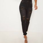 Pretty Little Thing BLACK EXTREME RIPPED UP MOM JEANS Photo 5