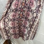 Lavender Brown women's pink geometric print high neck zip‎ lined mini dress S Photo 7