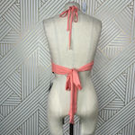 Lulus Coral Tie Bralette Halter Top Size Medium Photo 6