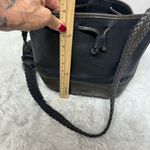 Brighton Black Leather Drawstring Bag Photo 7