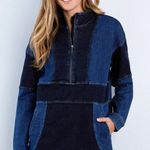 WASH LAB DENIM Popover Denim Shirt Jacket Size Small Blue Photo 0