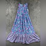 Lilly Pulitzer for Target My Fans Maxi Dress Blue Pink Flowy Beach Vacation Photo 1