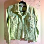 Canyon Retreat Green Jean Jacket Casual Style, frayed hem, silver hardware Photo 0