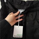 Ganni NWT  2 Washed Satin Cargo Pants in Black Photo 4
