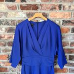 Escada Blue Jersey Faux Wrap Sheath Dress, 40 Size 10 Photo 2