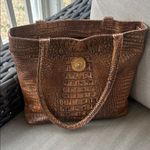 Kemestry leather embossed textured alligator croc skin shoulder bag USA Tan Photo 1