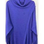 Misook Purple Blue Cowl Neck Asymmetrical Oversized Long Sleeve Sweater Tunic L Photo 5
