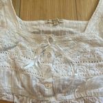 Rebellion Boho 3/4 Sleeve Lace Detailed Crop Top Photo 1