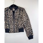 Cache Womens Jacket Brown Leopard Wool Full Zip Bomber Cropped Stretch Medium Photo 4