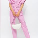 IRO NWT Lavine Belted Denim Crop Jumpsuit in Barbie Pink Photo 8