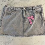 Ashley Mason  Pink Bows Micro Mini Denim Jean Skirt size 13/31 Y2K Aesthetic New Photo 0