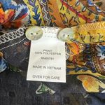 Fig & Flower Border Print Boho 3/4 Sleeve Blouse size medium Black Photo 1