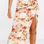 Abercrombie & Fitch  Satin Maxi Long Skirt Small Shiny Floral With Slit NWT Photo 0