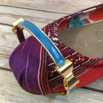 5/$35‎ Occasionally Made Enamel Goldtone Teal Bow Bracelet Bangle Blue Photo 0