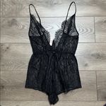 Victoria's Secret Victoria Secret Black Lace V-Back One Piece Bodysuit Romper Size Small Photo 4