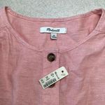 Madewell Linen-Blend Jumpsuit XS Puff-Sleeve Tassel-Tie Pink NWT Photo 5