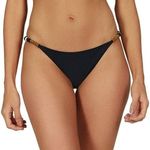 VIX Swimwear, Ella Beaded Side Solid Bikini Bottom, Large, $116 Black Photo 0