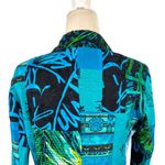 Chico's  Oriental Art-to-Wear Patchwork Silk Linen Blazer Jacket Turquoise SZ 4 Photo 6