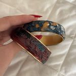 Handmade Lot Of 2 Bohemian Style Cuff Bangle Bracelet Art Blue Purple Photo 3