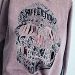 Affliction  Washed Brown Distressed Skull Sweatshirt Photo 3