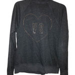Victoria's Secret Victoria’s Secret Rhinestone Heart Full Zip Sweatshirt Grey Medium Photo 0