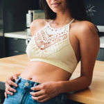 Boutique Crochet High‎ Neck Boho Bralette XS/S Photo 0