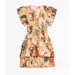 Ulla Johnson Marni Ruffled Mini Dress Peach Floral Size 14 NEW Photo 3