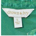 Crown & Ivy Crown & Ivy Shadow Stripe Tiered Mini Dress Sheer Sleeve Party Green Size Large Photo 13
