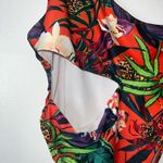 Missguided  Tropical One-Shoulder Cutout Swimsuit Cutoff Size 10 Photo 3